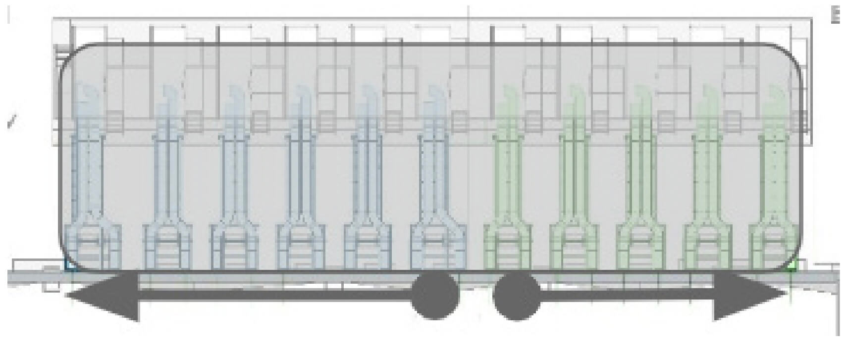 Figure 8: Demonstrates a split in direction of installation based on the location of a crane